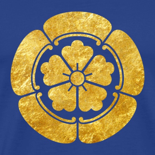Oda Mon Japanese samurai clan faux gold on black - Men's Premium T-Shirt