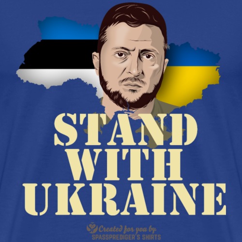 Selenskyj T-Shirt Estland Stand with Ukraine - Männer Premium T-Shirt
