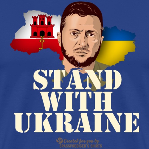 Gibraltar Stand with Ukraine - Männer Premium T-Shirt