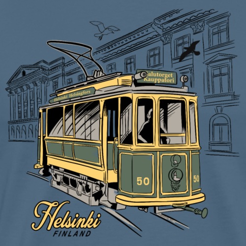 Helsingin Vanha Raitiovaunu, Tekstiilit, tuotteet - Miesten premium t-paita