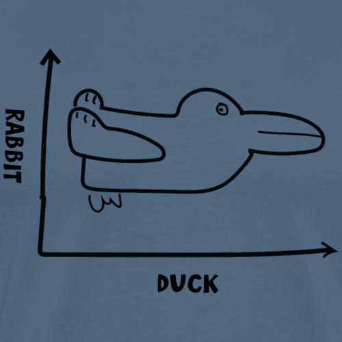Rabbit or Duck, funny optical illusion - Men's Premium T-Shirt