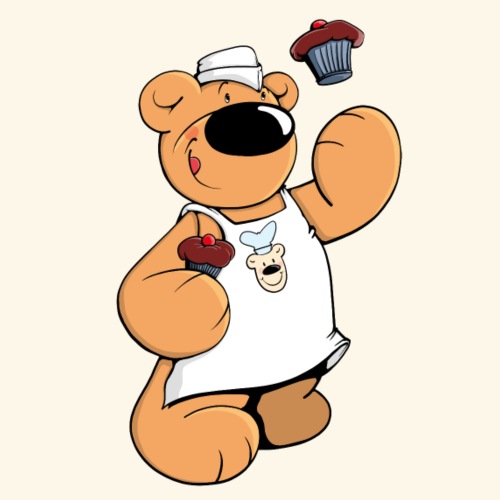 Der Bäcker Bär backt leckere Muffins - Männer Premium T-Shirt