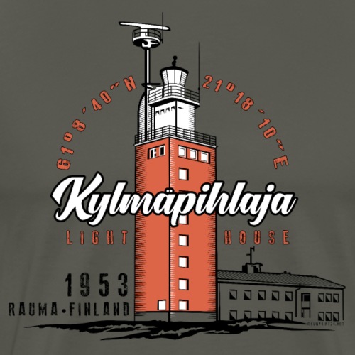 Finnish Lighthouse KYLMÄPIHLAJA Textiles, and Gift - Miesten premium t-paita