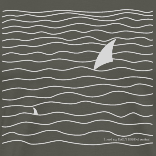 Windsurfer & Shark (biały) - Koszulka męska Premium