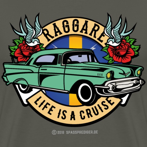 Raggare Life Is A Cruise Schweden Fahne blau gelb - Männer Premium T-Shirt