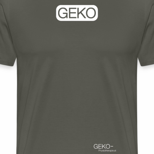 Schrift GEKO weiss klein - Männer Premium T-Shirt