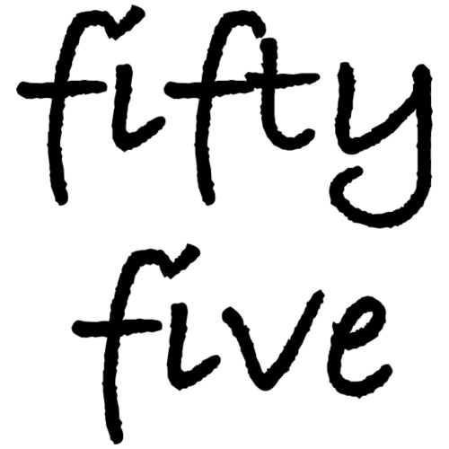 Fiftyfive -teksti mustana kahdessa rivissä - Miesten premium t-paita