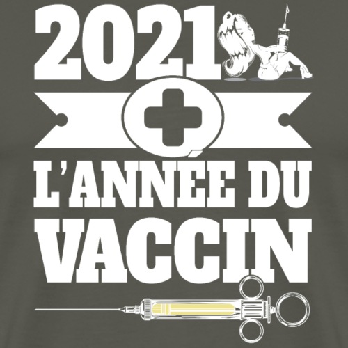 2021 Année du Vaccin version BLANC - T-shirt Premium Homme