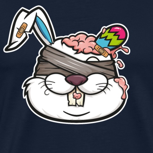 Zombie Osterhase mit Ei im Kopf - Männer Premium T-Shirt
