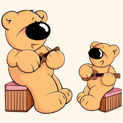 Zwei Bären spielen Ukulele - Männer Premium T-Shirt