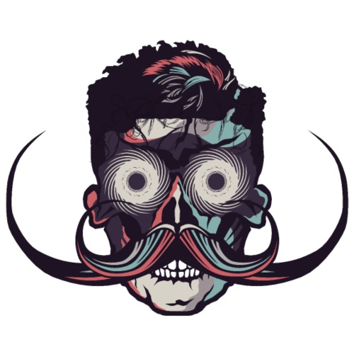 hipster tete de mort crane barbu skull moustache b - T-shirt Premium Homme