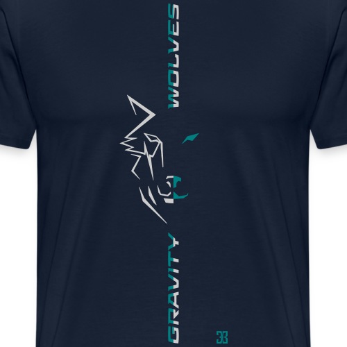 gravity wolves centered half sided reverse - Men's Premium T-Shirt