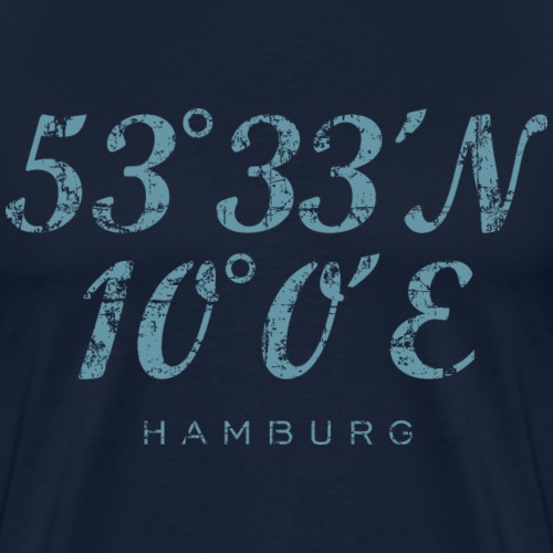 Hamburg Koordinaten Längengrad Breitengrad - Männer Premium T-Shirt