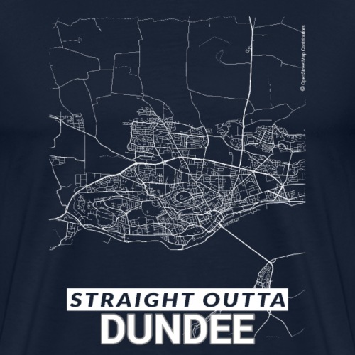 Straight Outta Dundee city map and streets - Men's Premium T-Shirt