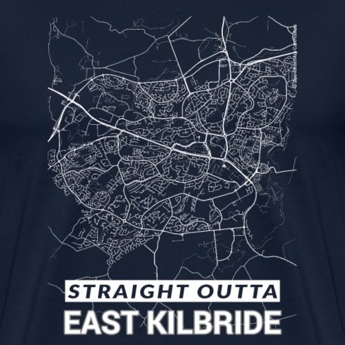 Straight Outta East Kilbride city map and streets - Men's Premium T-Shirt