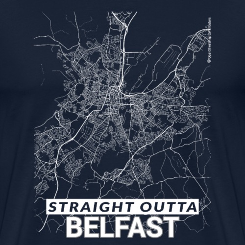 Straight Outta Belfast city map and streets - Men's Premium T-Shirt