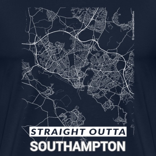 Straight Outta Southampton city map and streets - Men's Premium T-Shirt