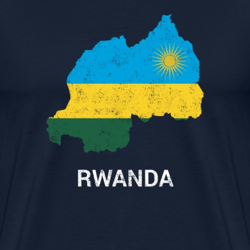 Rwanda country map & flag - Men's Premium T-Shirt