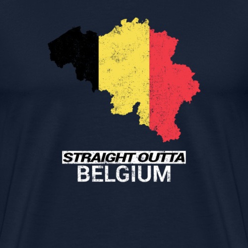 Straight Outta Belgium country map - Men's Premium T-Shirt
