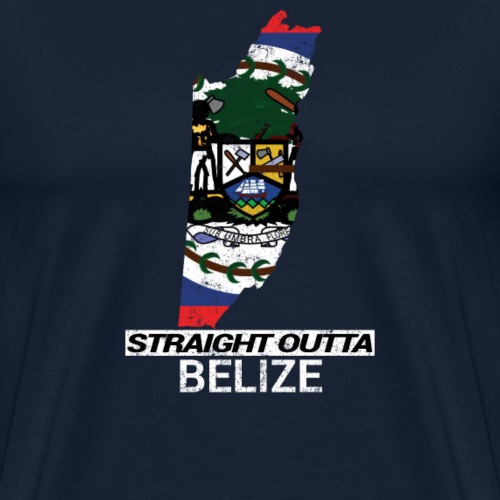 Straight Outta Belize country map & flag - Men's Premium T-Shirt