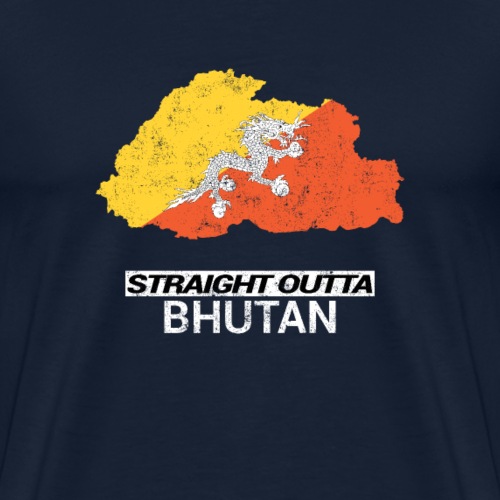 Straight Outta Bhutan country map - Men's Premium T-Shirt