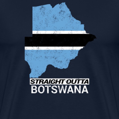 Straight Outta Botswana country map & flag - Men's Premium T-Shirt