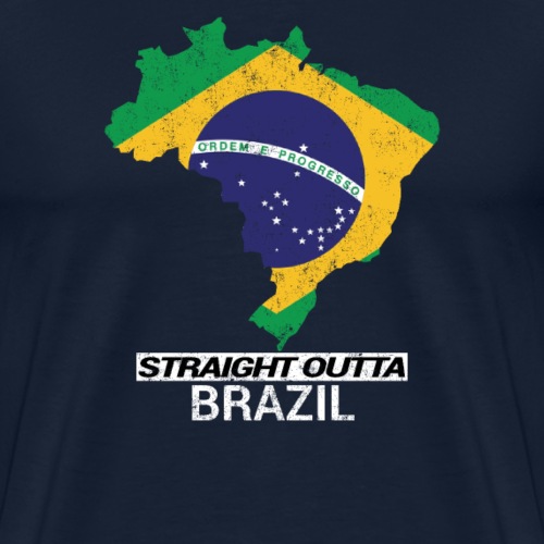 Straight Outta Brazil country map - Men's Premium T-Shirt