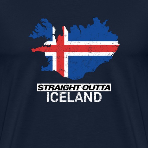 Straight Outta Iceland country map - Men's Premium T-Shirt