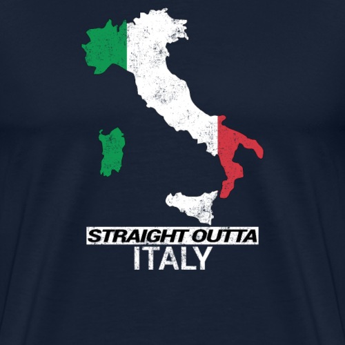 Straight Outta Italy (Italia) country map flag - Men's Premium T-Shirt