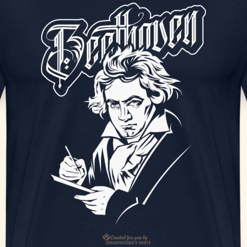 Beethoven mit Notenblatt und Schriftzug - Männer Premium T-Shirt