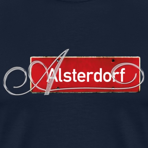 Alsterdorf mit Schnörkel A Hamburg - Männer Premium T-Shirt