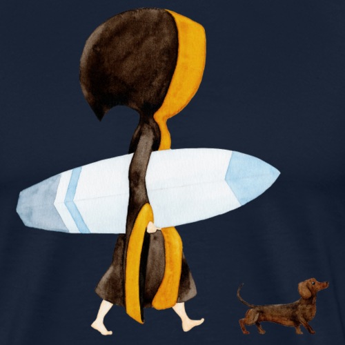 Münchner Kindl Eisbach Surfer mit Dackel - Männer Premium T-Shirt