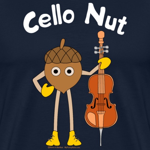 Cello Nut White Text - Men's Premium T-Shirt