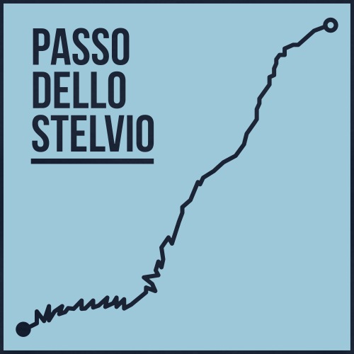 Route map of the Passo Dello Stelvio - Men's Premium T-Shirt