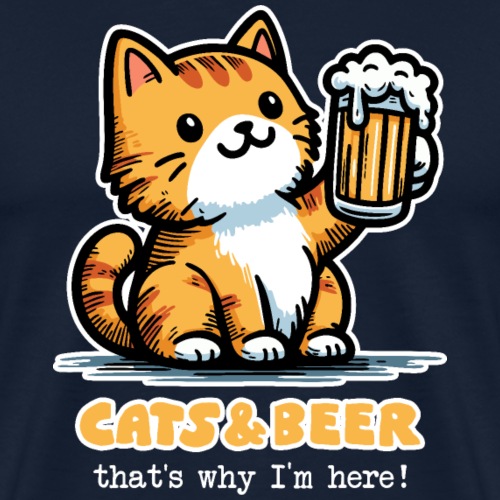 Cats and beer 2 (dark) - Men's Premium T-Shirt