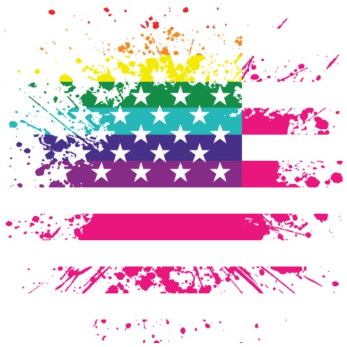 USA vlag met LGBT regenboog - Mannen Premium T-shirt