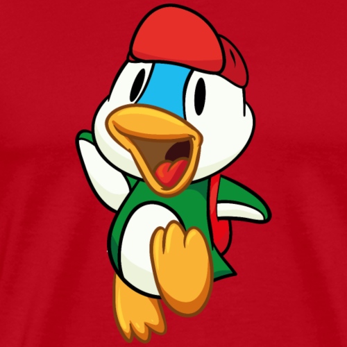 Kleine süße Ente mit Rucksack freut sich - Männer Premium T-Shirt