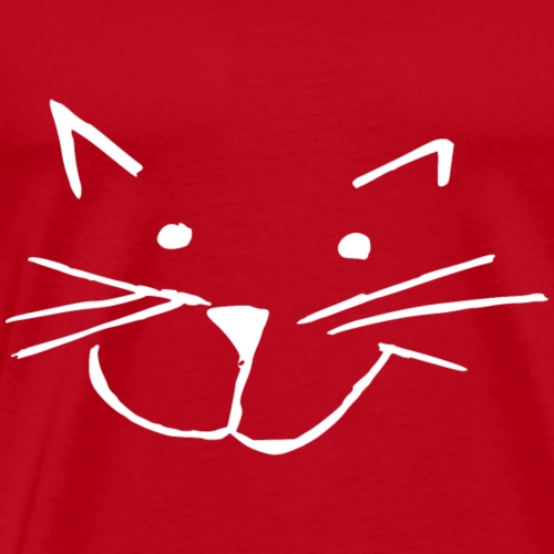 Katze Kopf Strichzeichnung - Männer Premium T-Shirt