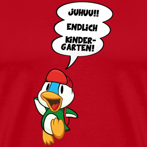 Cartoon Ente endlich Kindergarten DD - Männer Premium T-Shirt