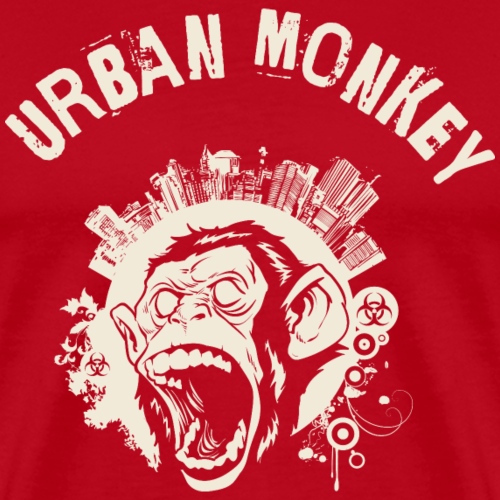 Urban Monkey (positive), Stadt Affe, DD, Gelb - Männer Premium T-Shirt