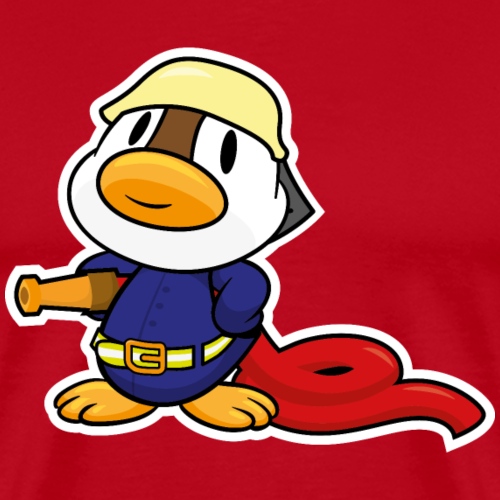 Kleine süße Ente bei der Feuerwehr - Männer Premium T-Shirt
