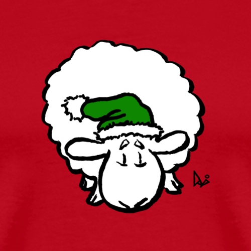 Joulupukki lammas (vihreä) - Miesten premium t-paita