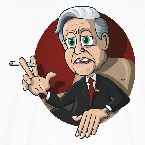 Cartoon-Portrait Helmut Schmidt - Männer Premium Bio T-Shirt