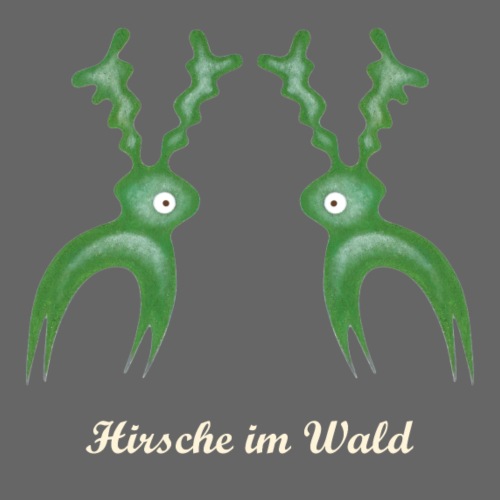 Hirsche im Wald Schrift 1 - hell - Männer Premium T-Shirt