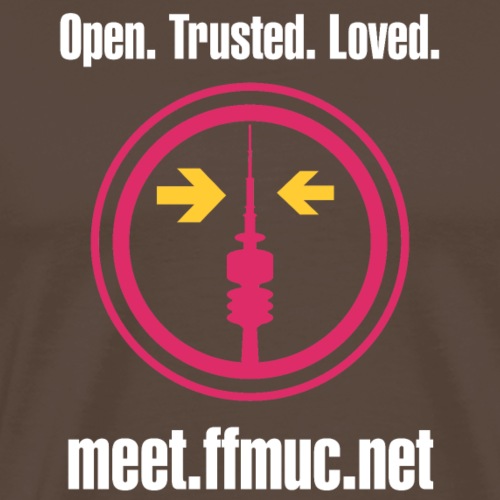 Freifunk Meet - Open-Trusted-Loved weiß - Männer Premium T-Shirt