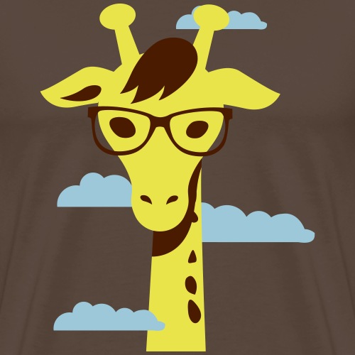 Giraffe mit Kopf in den Wolken - Männer Premium T-Shirt