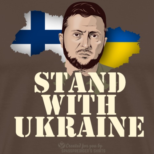 Ukraine Suomi Stand with Ukraine - Männer Premium T-Shirt