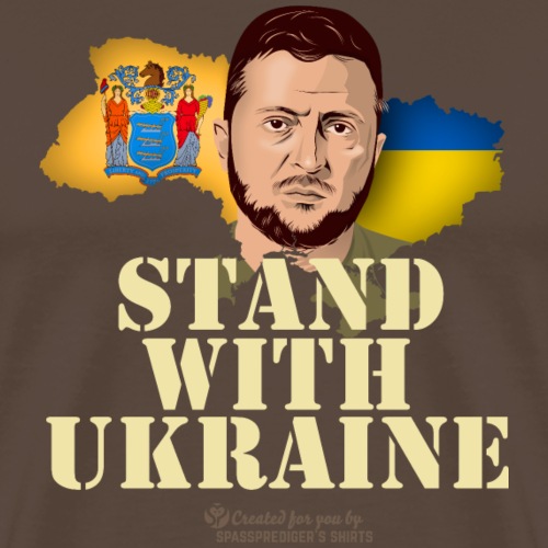 Ukraine New Jersey Fahnen Selenskyj - Männer Premium T-Shirt