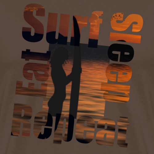 Eat.Surf.Sleep.Repeat_Sunset - Mannen Premium T-shirt