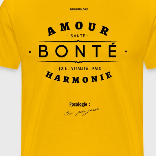 Aller Plus H4ut - Amour Bonté - Noir - T-shirt Premium Homme